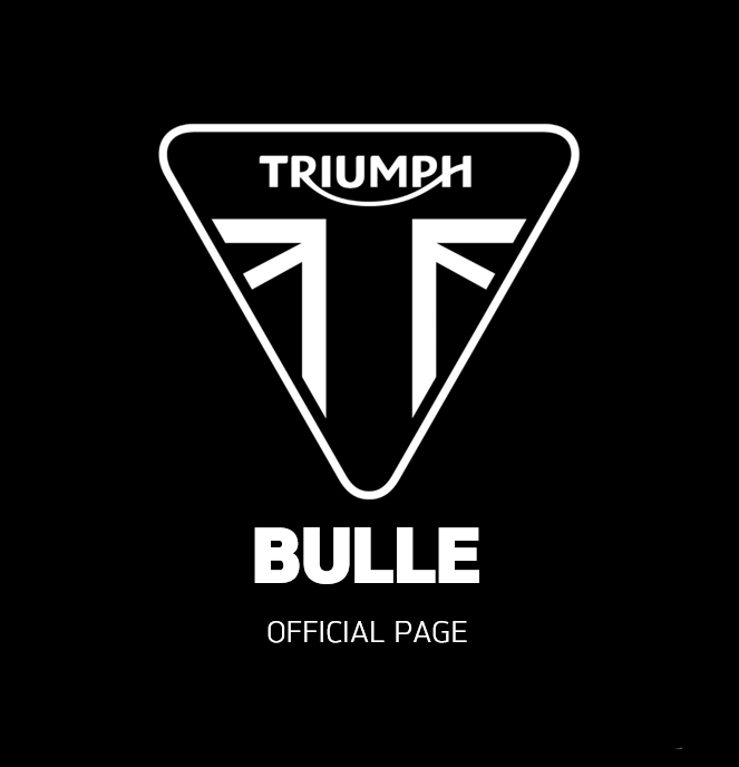 Peut tre une image de moto et texte qui dit ?? TRIUMPH BULLE OFFICIAL OFFICIALPAG PAGE?